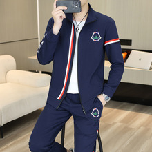 T2902套装 淘宝哥秋季立领夹克开衫休闲套装男士帅气裤子两件套