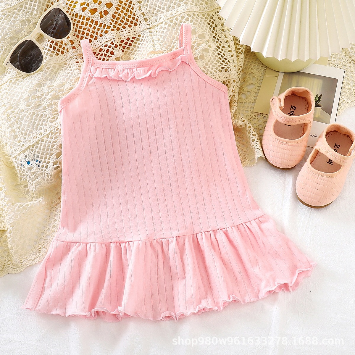 Cotton children's summer pleated skirt girl's