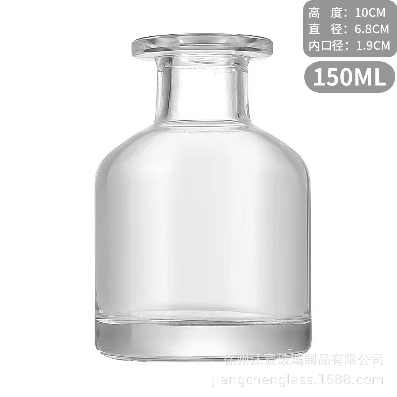 Botella de aromaterapia de barriga transparente sin fuego flor seca color botella de vidrio de aromaterapia de barriga grande botella de aromaterapia de barriga negra de oficina