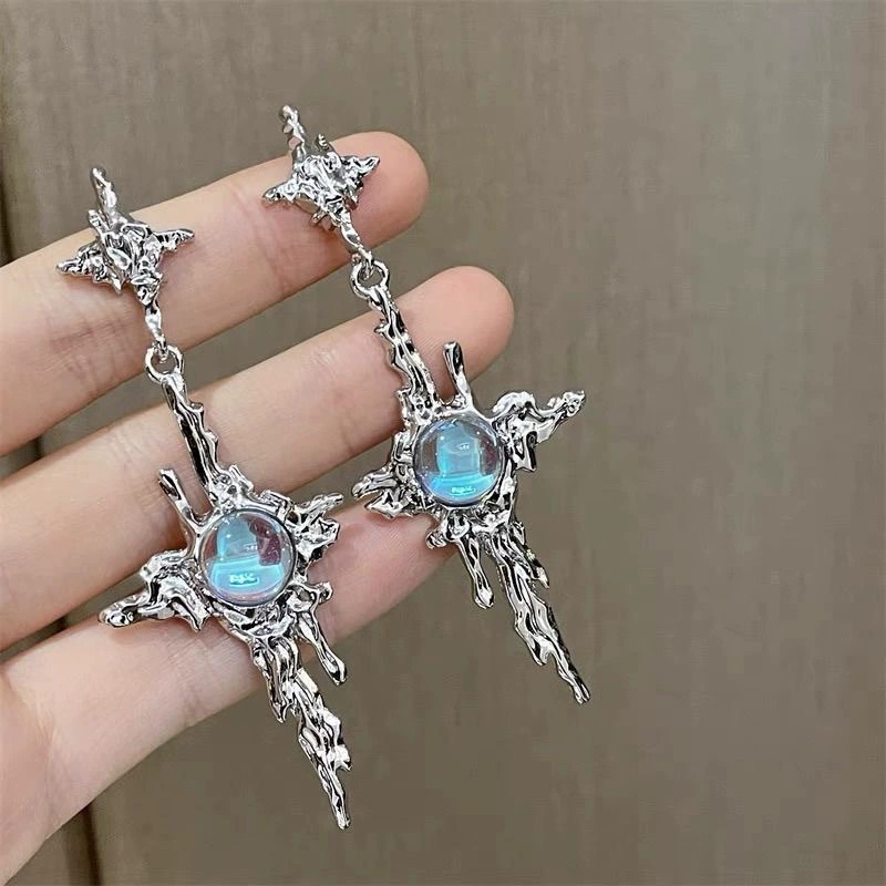 Маленькие дизайнерские серьги солнечные стилистика хип-хоп лунный камень роскошный стиль высокого качества стиль