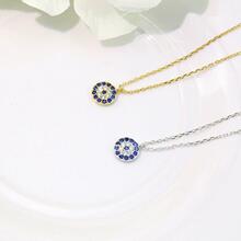 恶魔之眼圆圈吊坠项链女小众设计细款锁骨链节日礼物跨境批发直销