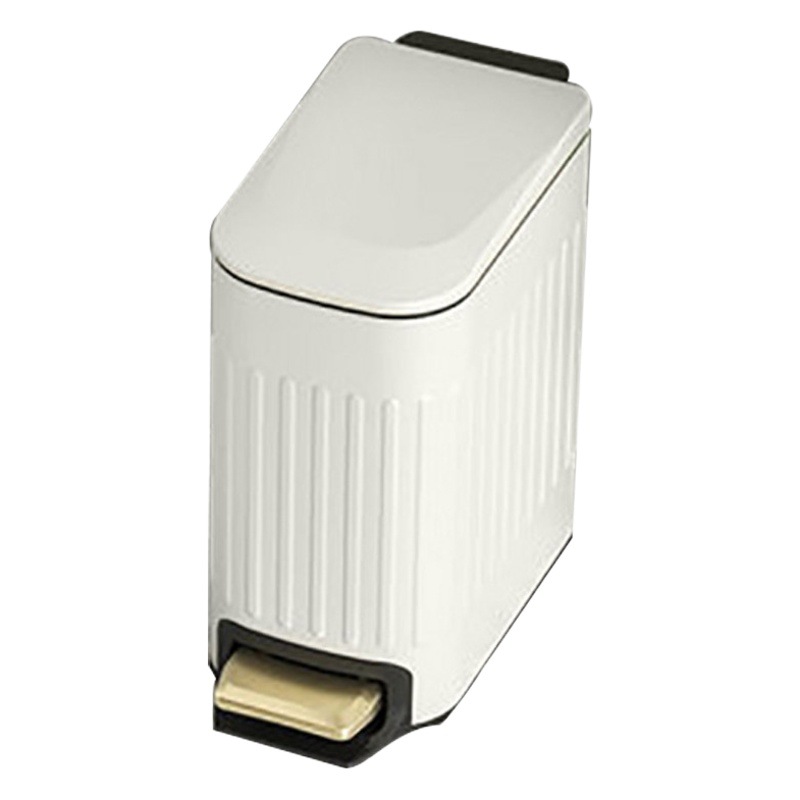 Rectangular de acero inoxidable basura sala cocina Oficina lujo simple pedal mudo lento gota papel cesta 6L