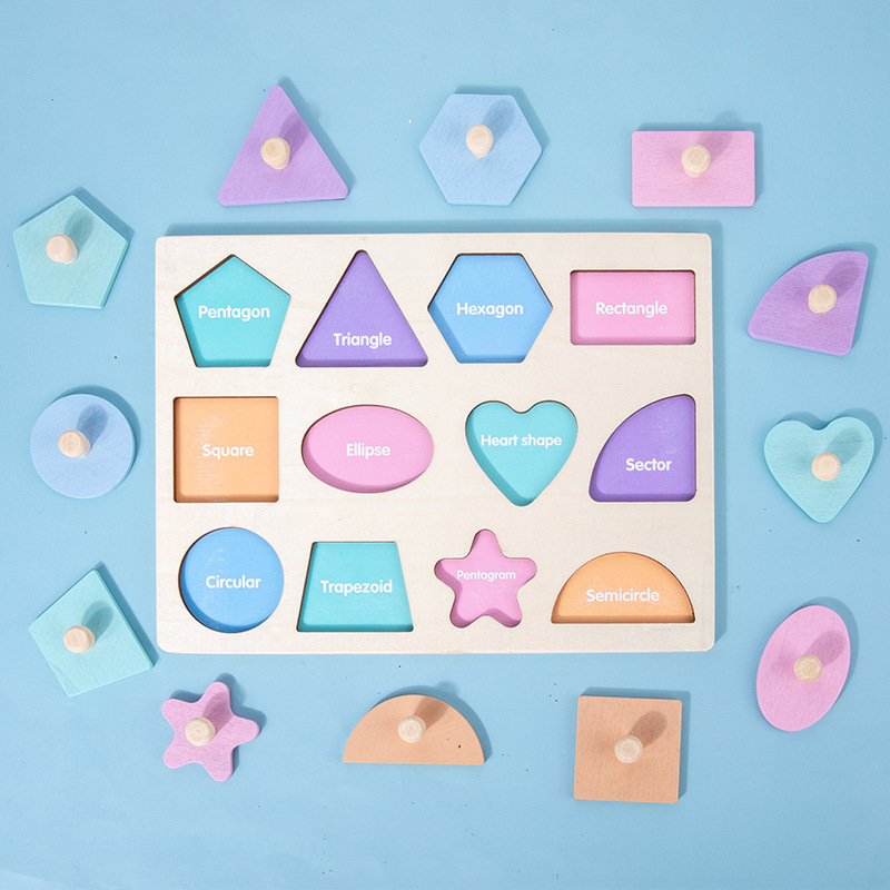 Panel de agarre manual para niños Weiweihu, tablero de emparejamiento cognitivo de forma de macaron magnético, una variedad de juguetes de madera temáticos