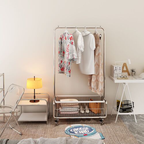 Clothes rack bedroom floor-standing clothes hanger Internet celebrity light luxury high-end household coat rack overnight clothes storage rack