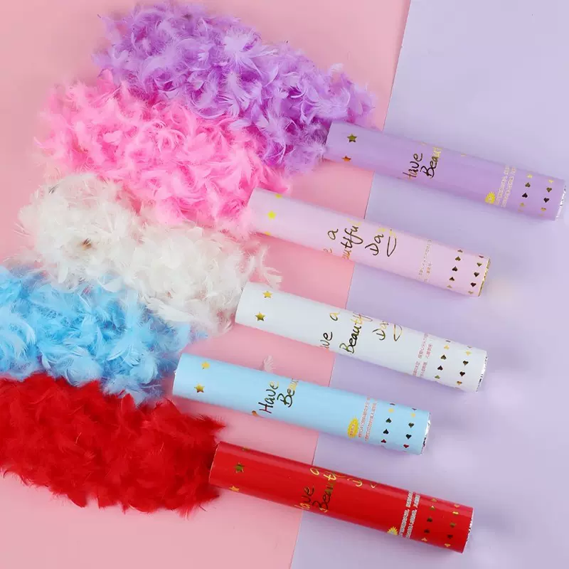 马卡龙礼花筒直播间用礼炮手持礼筒结婚花瓣礼炮生日派对手拧礼炮