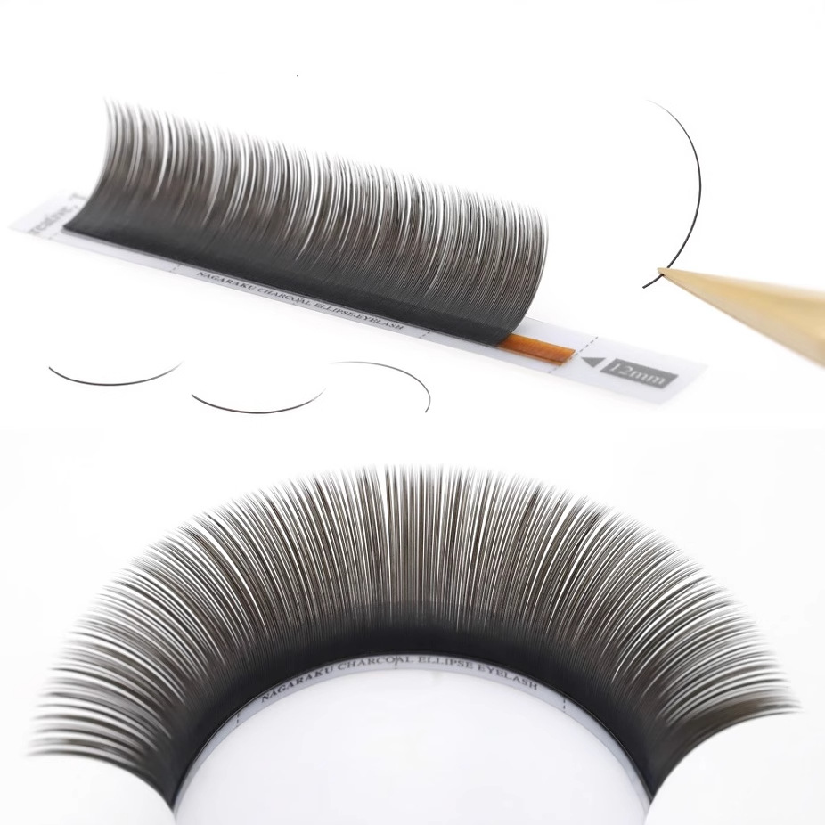 NAGARAKU mate niebla negro doble punta de pelo plano Aire suave toque cero BCD + deforme Injerto de pelo de visón pestañas postizas