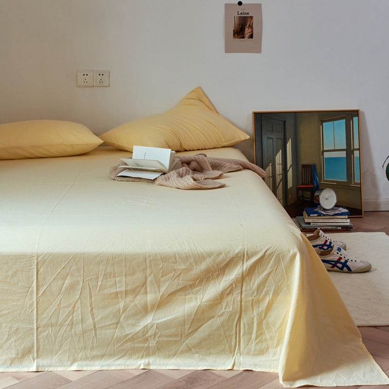 Simplicidad| 60 sábanas de algodón lavado con agua de algodón una sola pieza de algodón doble una sola colcha de almohada de tres piezas de ropa de cama image 6