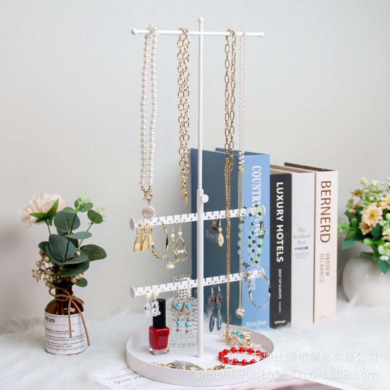 跨境项链手链饰品伸缩首饰圆盘耳环架手串珠宝收纳首饰伸缩圆盘展