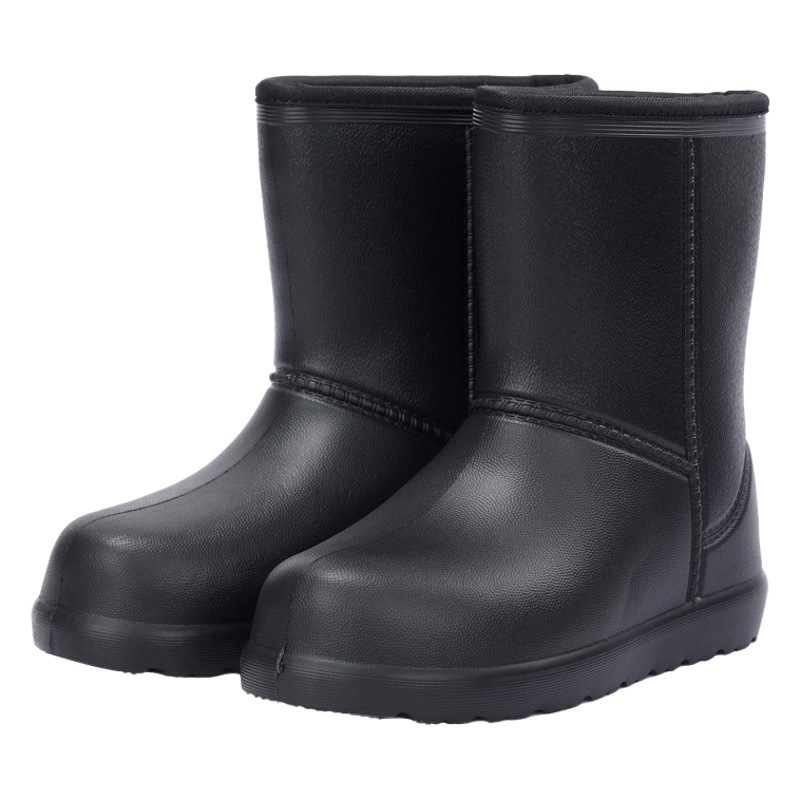 Aote lluvia EVA Botas de lluvia de media pantorrilla 902 negro invierno algodón acolchado lavado de coches zapatos de goma antideslizante pesca zapatos de agua Botas de lluvia de protección laboral image 1