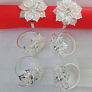 Factory wholesale promotion copper flower napkin buckle hotel exquisite bright diamond napkin ring mouth cloth ring reinforced mat napkin ring