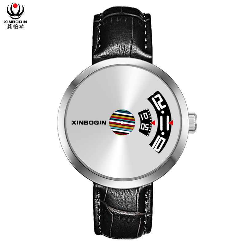 鑫柏琴手表男士防水新概念无指针网红时尚潮流个性学生创意石英表