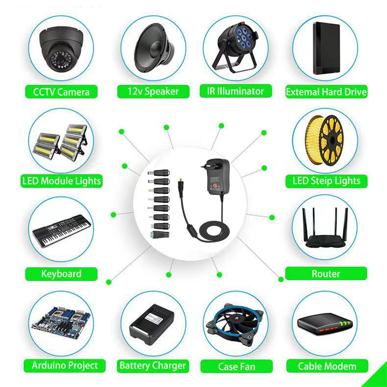 Universal power adapters, 24W, 12v