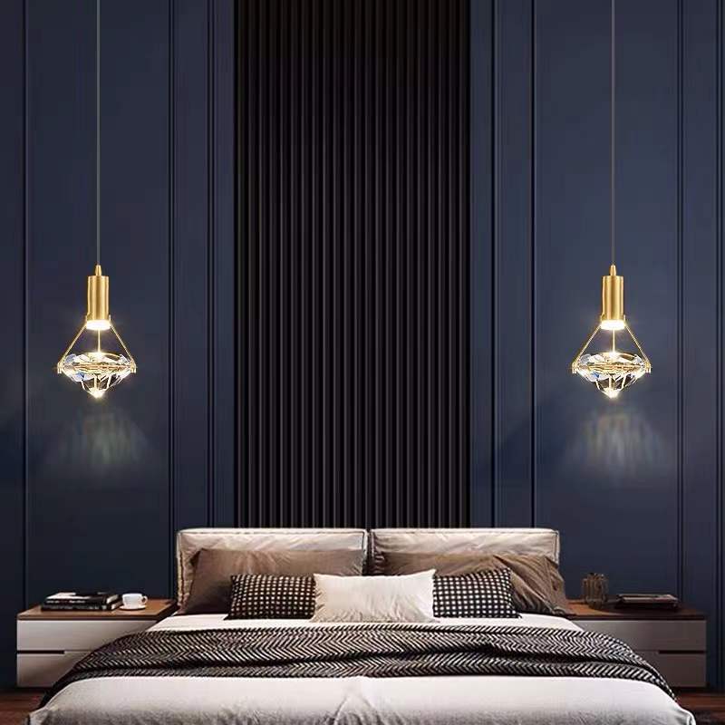 Luz de lujo simple dormitorio cabecera led pequeño chandelier pared de fondo hotel un solo cabezal chandelier bar pasillo lámpara