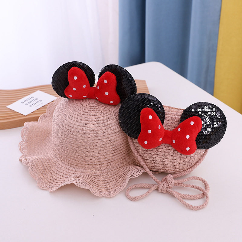 children Visor girl summer Sunscreen Bucket hats princess lovely bow Large canopies Fisherman hat Child Hat