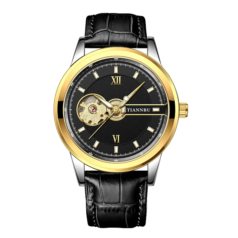 Часы Tourbo Tourbillon для мужчин водонепроницаемые механические часы автоматические стальные полосы с полым приливом