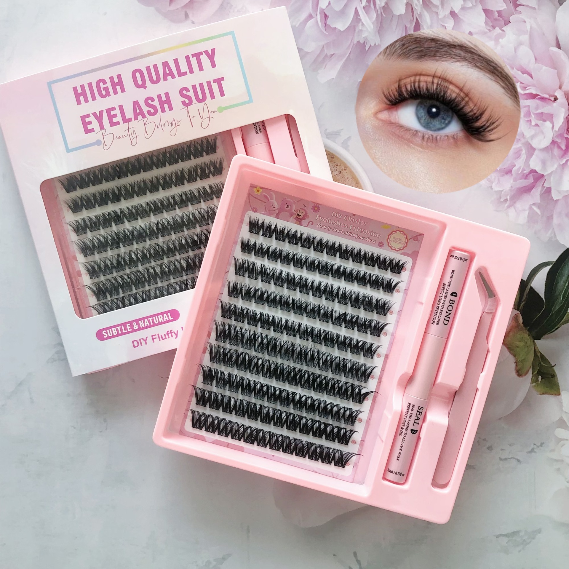 Transfronterizas pestañas falsas 30 - 100D comercio exterior caja de pestañas gruesas con pinzas de pegamento conjunto de pestañas falsas