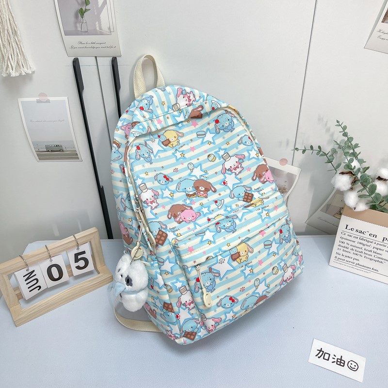 Mochila de estudiantes de alto valor de diseño de tendencia impresa de gran capacidad mochila de flores pequeñas estrellas mochila para mujeres image 12