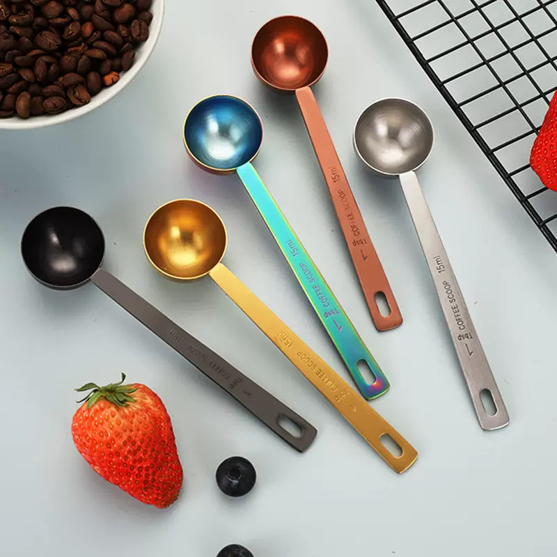 304不锈钢量勺咖啡豆勺奶粉勺子调味烘焙多功能量匙工具食品级