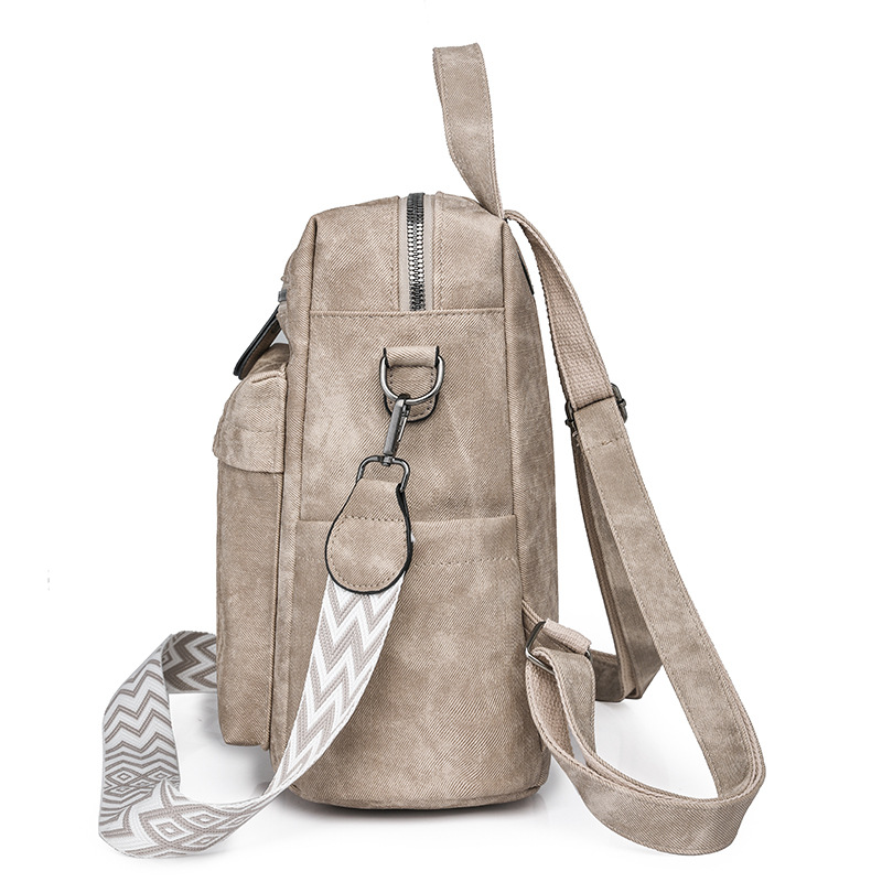 Mochila de un solo hombro de doble uso para mujer 2024 nuevas señoras retro mochila de gran capacidad mochila de viaje de viaje ligero marea