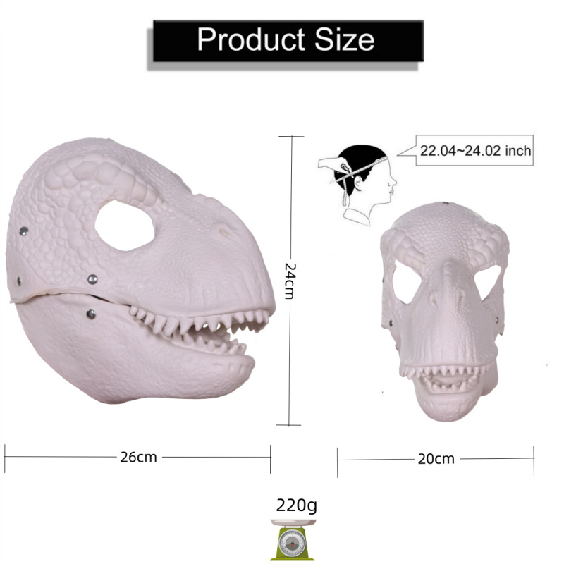 Máscara de dinosaurio máscara de látex animal de simulación máscara de boca en movimiento Wang Shengjie partido divertido accesorios divertidos