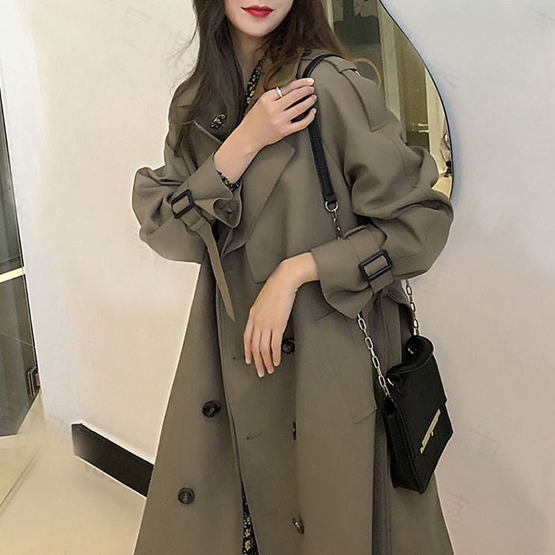 新款风衣外套女小个子韩版中长款洋气时尚流行大衣休闲高级感系带|undefined