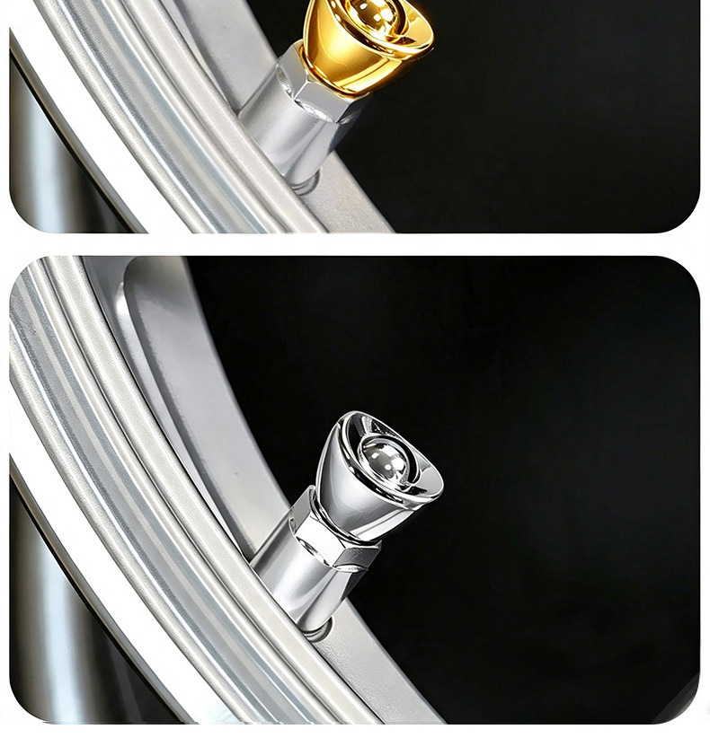 Anti-theft car tire valve cap, metal zinc alloy dustproof cap for electric motorcycles