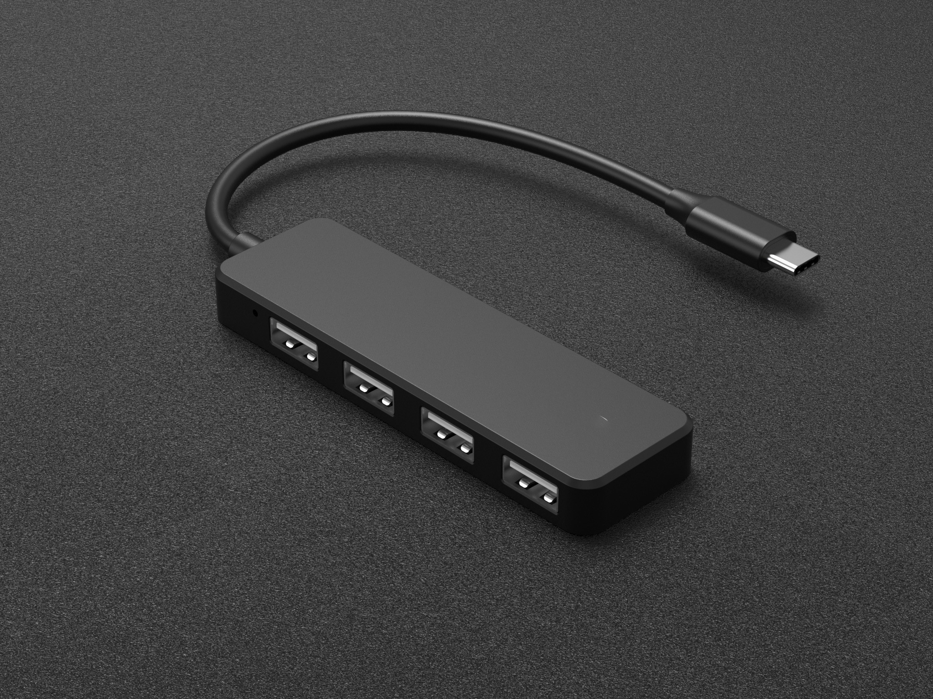 USBHUB One-Pull Quadsplitter Tipo-CUSB - Hub de extensión Negro Multi-Interfaz Multifunción