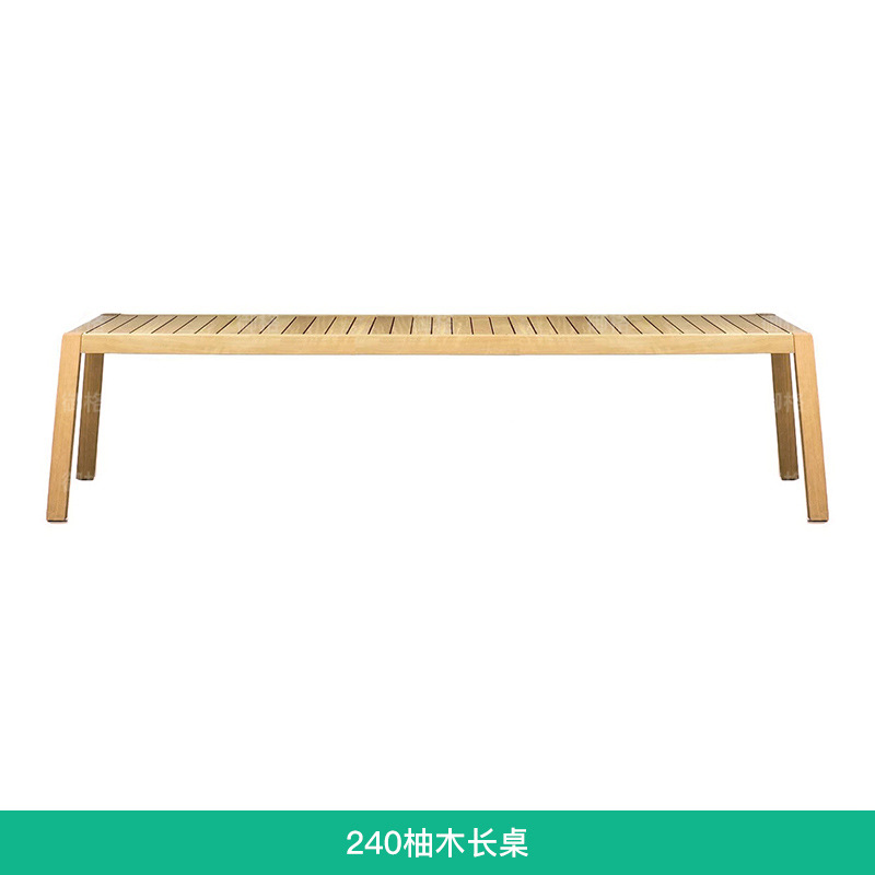 Mesa y silla de teca al aire libre patio al aire libre jardín impermeable muebles de ocio villa diseñador de protección solar mesa larga de madera maciza