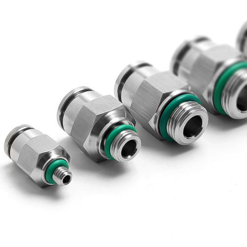 Straight-through stainless steel 304 quick-connect PC pneumatic tool high-pressure air pump accessory hose connector with threads