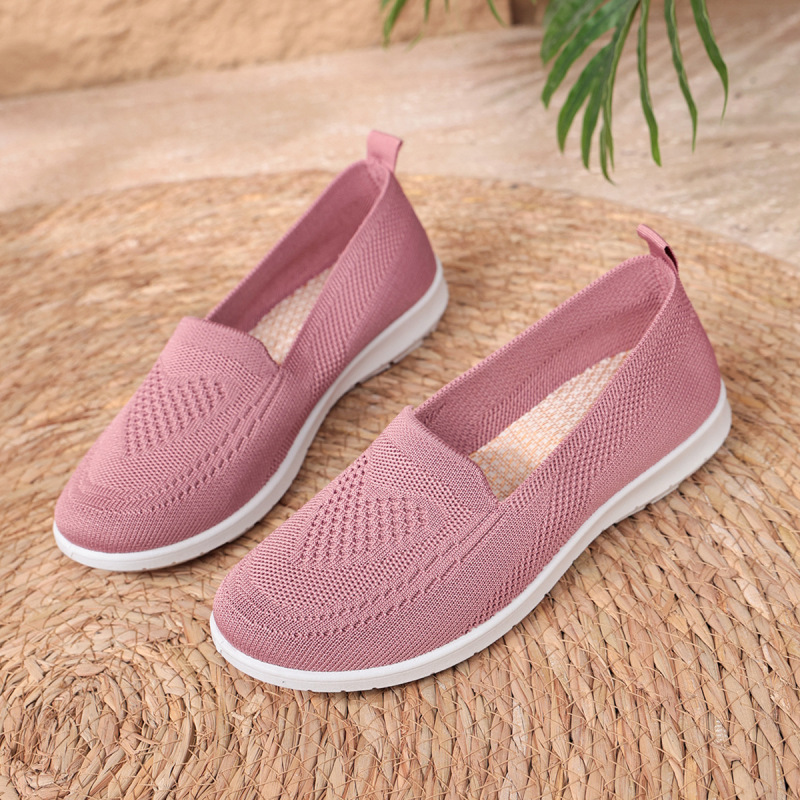 Cross-border spring and autumn popular shallow fly-knit mesh women's shoes, large size, lightweight, comfortable, breathable, flat-soled old Beijing cloth shoes for women Cross-border spring and autumn popular shallow fly-knit mesh women's shoes, large size, lightweight, comfortable, breathable, flat-soled old Beijing cloth shoes for women