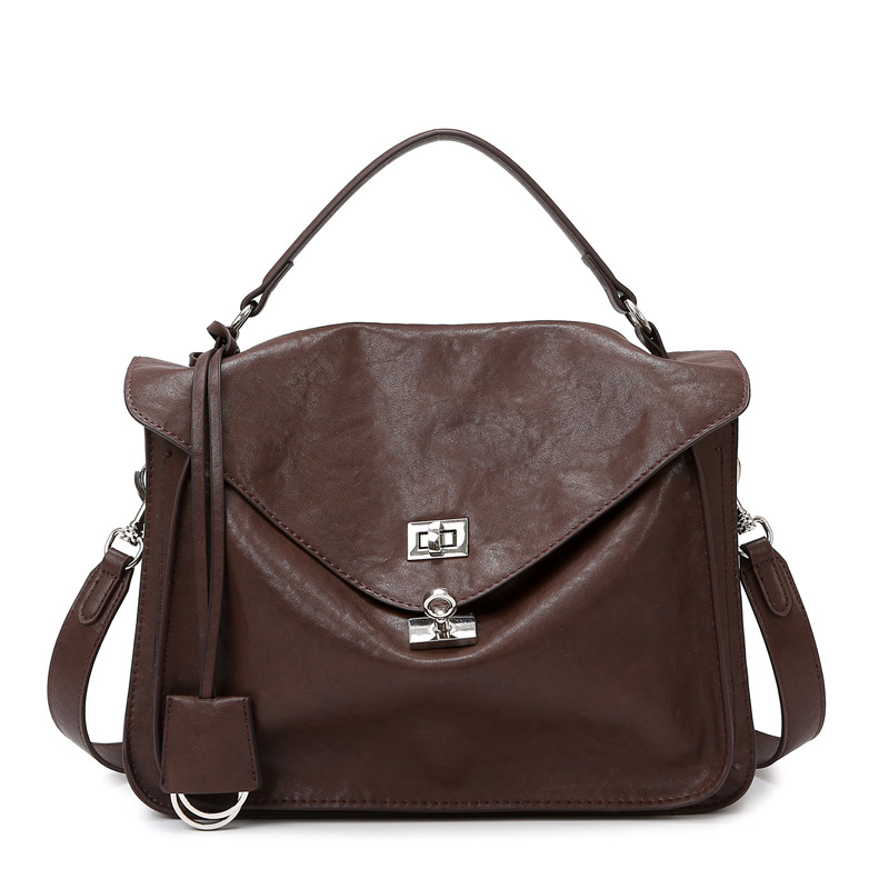 Women's Versatile Soft Leather Messenger Bag Large Capacity Tote_voghion.com