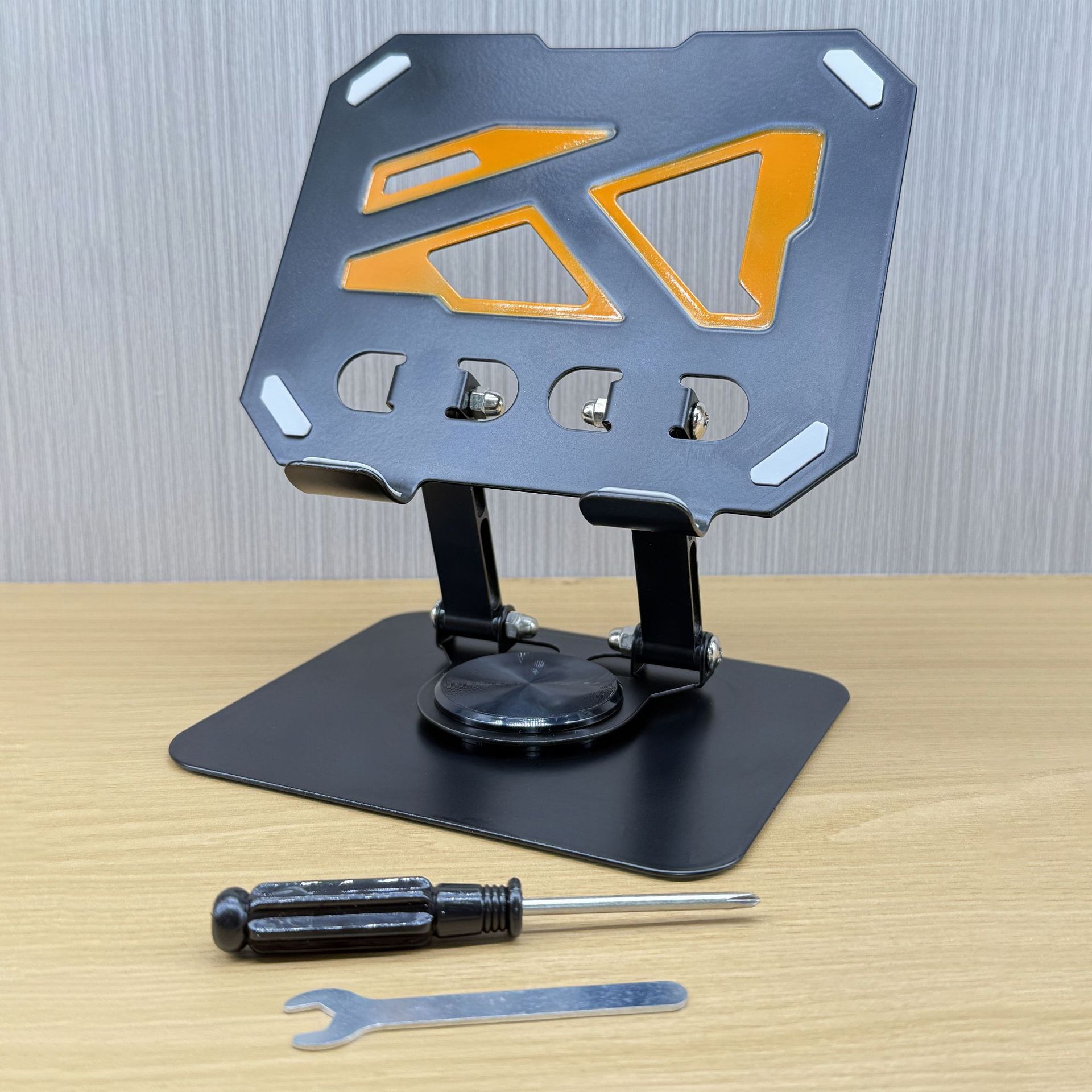 Popular carbon steel 360-degree rotating mobile phone holder desktop metal portable storage foldable lazy broadcast live streaming holder
