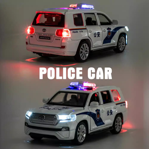 Alloy police car large boy children light return toy car mixed batch ornament off-road car metal car model