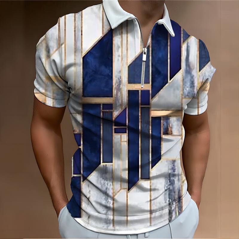 Camiseta Polo Casual de Manga Corta con Cuello Polo, Estilo Europeo y Americano, a Rayas Caqui, en Existencia, Popular en Europa y América