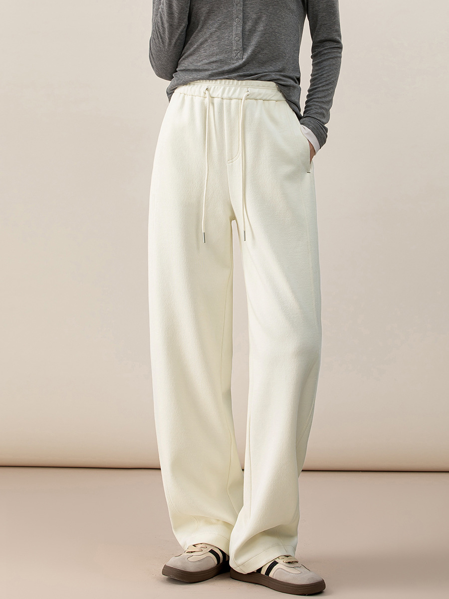 Quần culottes nữ ống rộng cạp thun co giãn chất liệu lyocell len mềm mại dáng chuối — màu tím mận