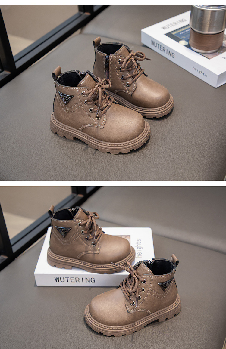 Nouvelles chaussures d'automne 2024, bottes courtes en cuir pour hommes et femmes Martin pour enfants, bottes jaunes pour bébé_voghion.com