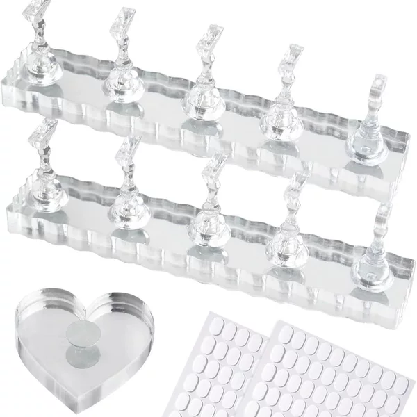 Nail Art Tool Beginner Set Acrylic Nail Tips Teaching Handmade Wearable Nails Practice Transparent Heart-Shaped Nail Tips