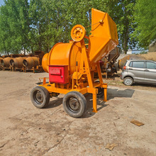 小四轮移动式滚筒搅拌机 卧式JZC320型液压柴油搅拌机 颗粒混合机