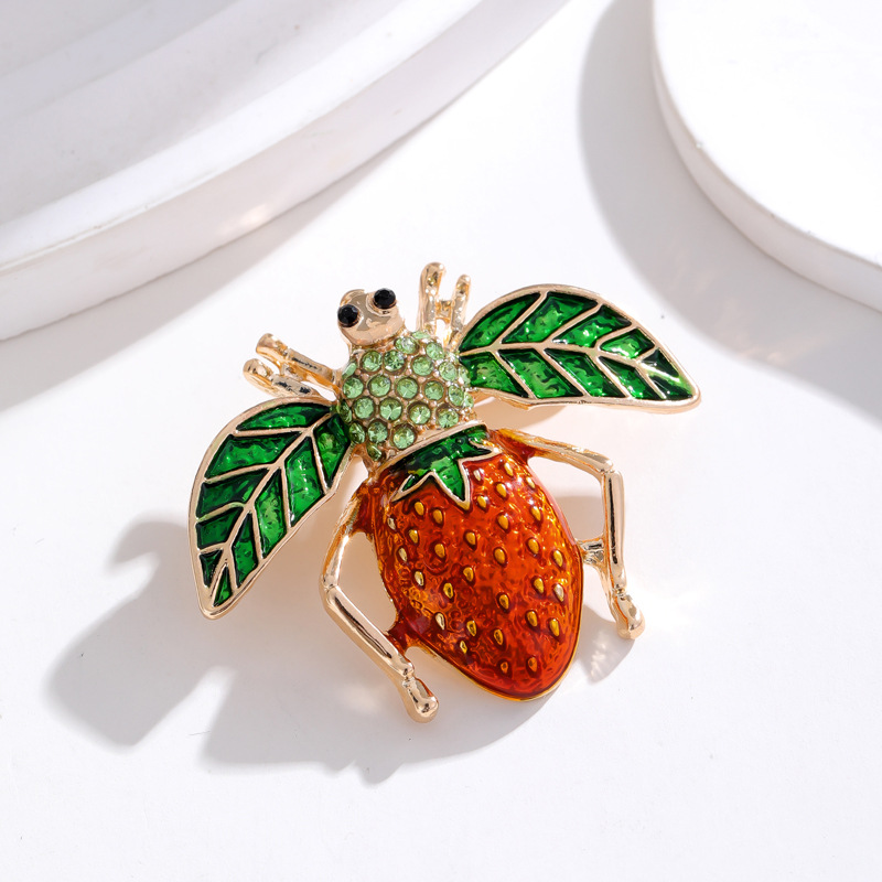 Cute Insect Alloy Enamel Plating Inlay Rhinestones Unisex Brooches display picture 8