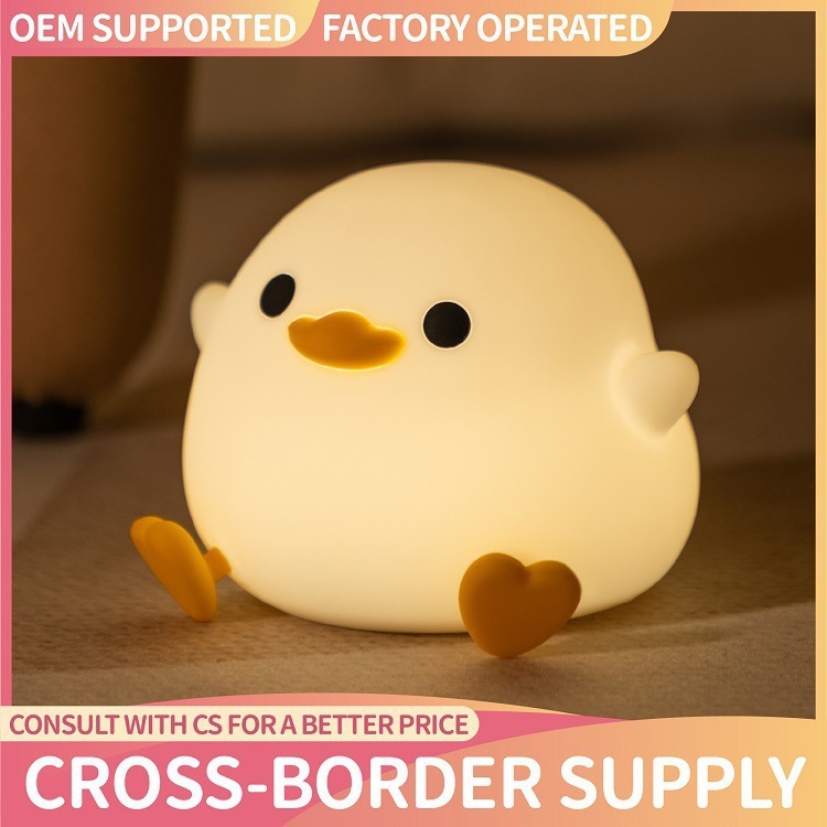 Cross-Border Silicone Beanie Duck Pat Lamp Night Light Atmosphere Lamp USB Charging Bedside Table Sensor Kidsren's Gift
