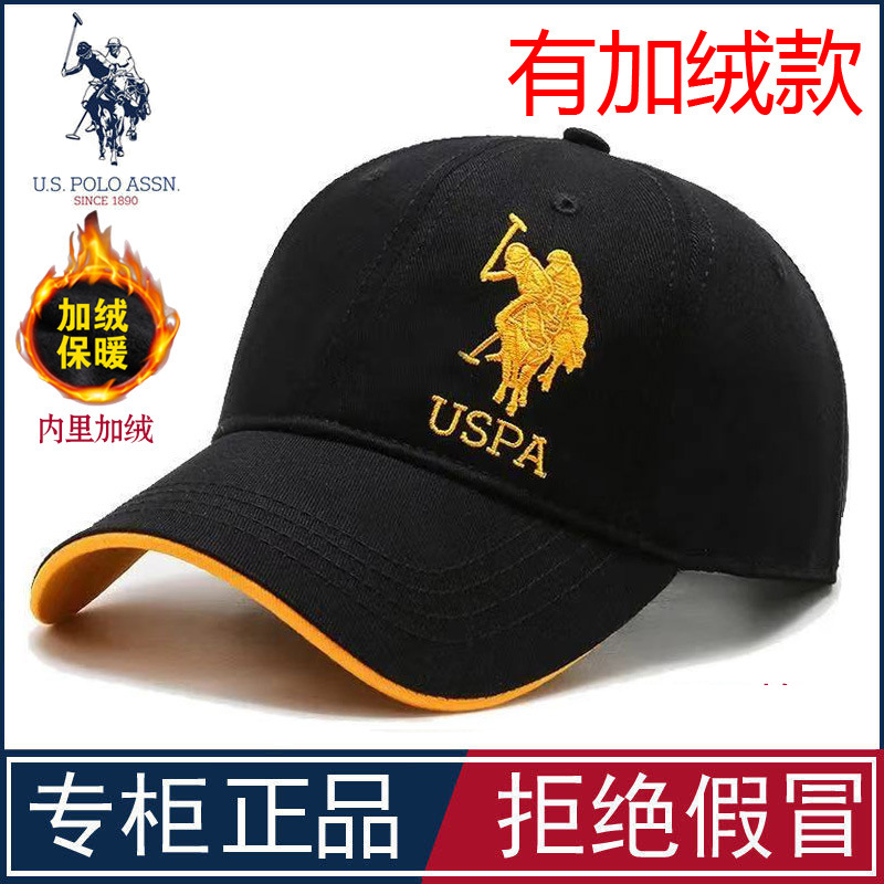 Counter genuine goods USPA Paul hat men's baseball cap golf polo cap embroidered peaked cap plus velvet hat