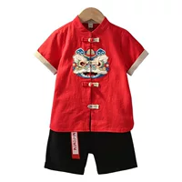 Hanfu для мальчиков, лето 2024, новый детский костюм Тан, летний комплект одежды в китайском стиле для маленьких мальчиков, летняя традиционная мода для маленьких мальчиков.