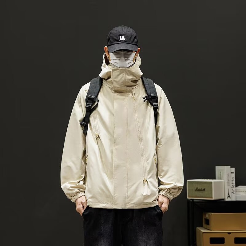 Zipper con capuz para hombres abrigos de otoño pareja trajes de montaña chaqueta chaqueta impermeable