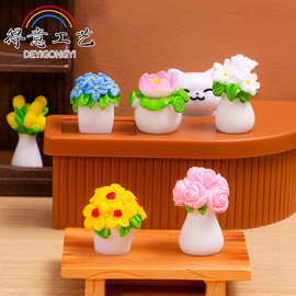 微景观仿真花假花多肉植物盆栽树脂工艺品娃娃屋桌面家居饰品摆件
