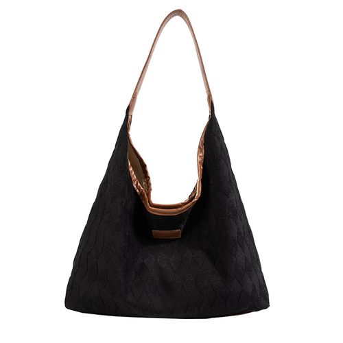 Bags for women  spring and summer new style trendy canvas diamond shoulder tote bag simple large capacity commuter bag armpit bag
