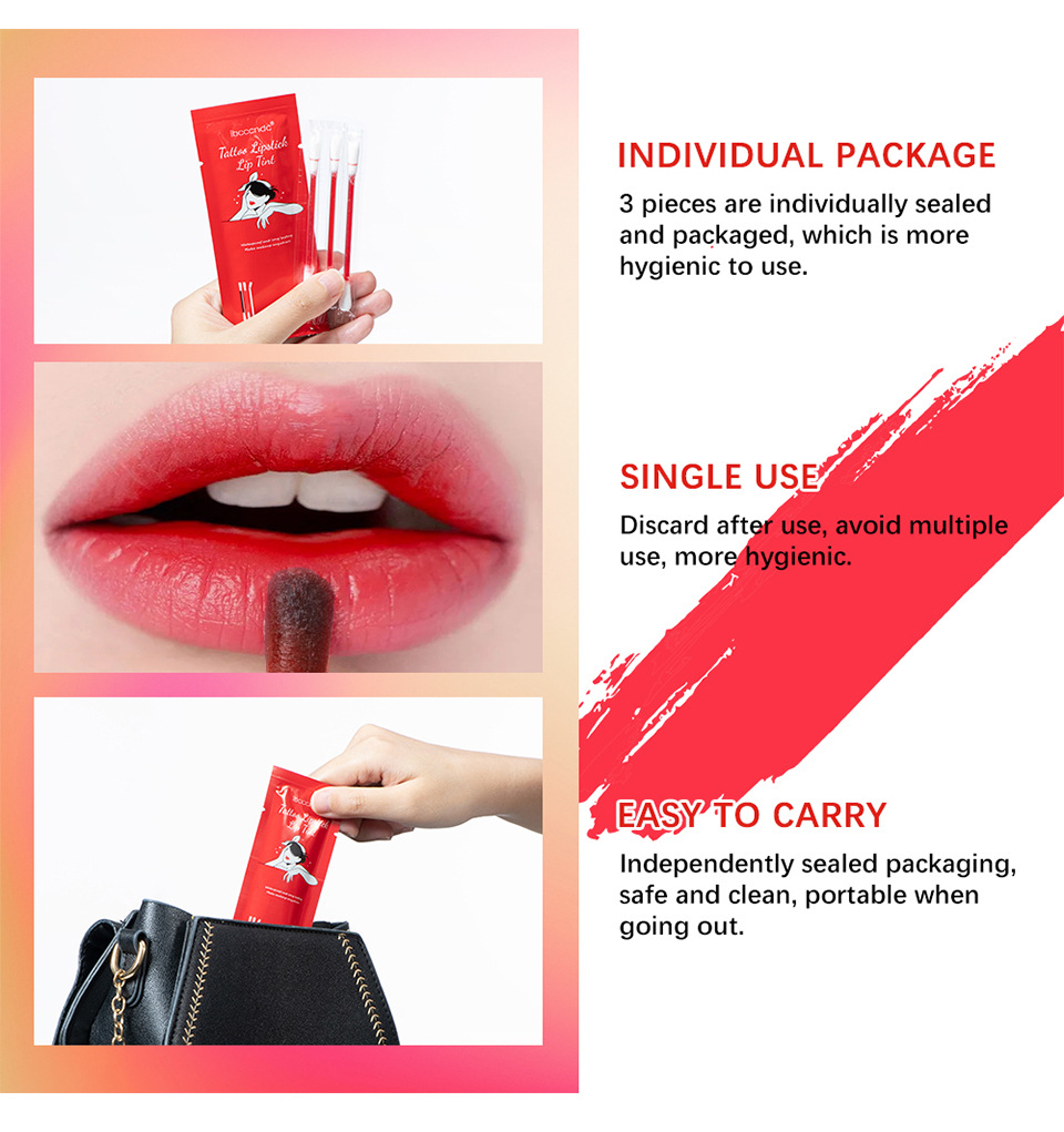 ibcccndc's new 3-pack pocket cotton swab lip gloss velvet matte portable cotton swab lipstick undefined