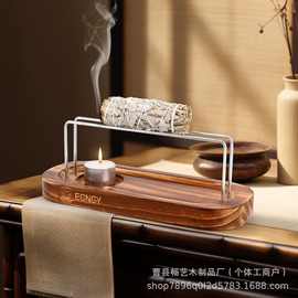 木制木材燃烧器家用木制香炉架木制线香架木制香炉底座厂家直供