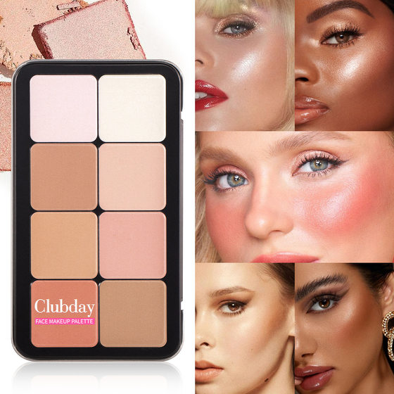 Amazon matte rouge blush high-gloss three-dimensional repair one-piece plate contour modification facial makeup cross-border wholesale