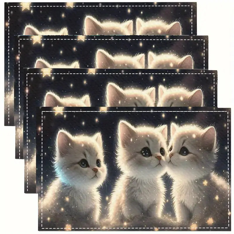 Transfronterizos lino almohadilla de mesa Aliexpress TEMU Amazon almohadilla de mesa cuadrada búfalo rojo almohadilla de Navidad Día de la Independencia