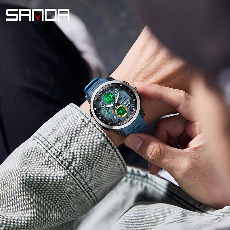 Sandda marca nuevo reloj impermeable estudiante multifunción reloj electrónico moda deportivo reloj electrónico
